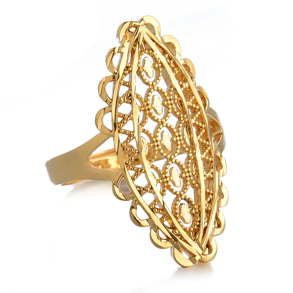 Ethiopian Dubai Gold Color Ring African Wedding Eritrean Rings for Women