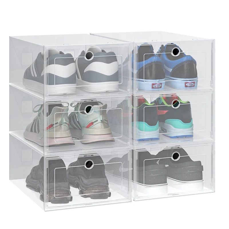 6pcs/Set High Transparent Shoe Storage Boxes - Antioxidant, Dustproof Organizer for Slippers & Sneakers, Ideal for Shoe Cabinet