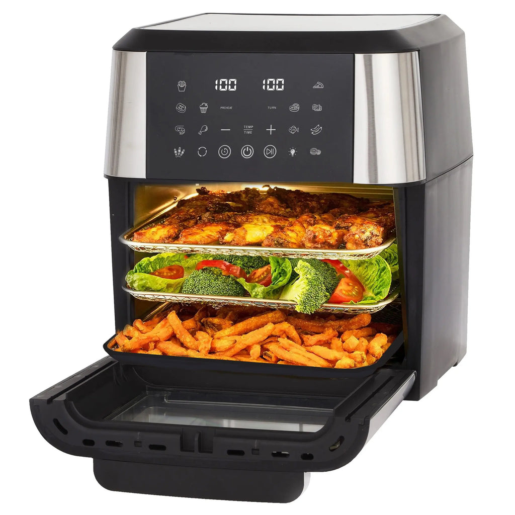 12L Air Fryer Mini Oven,Multi Function Smart machine Air fryers with Glass Viewing Window,Oilless Cooker with LED Touch Control