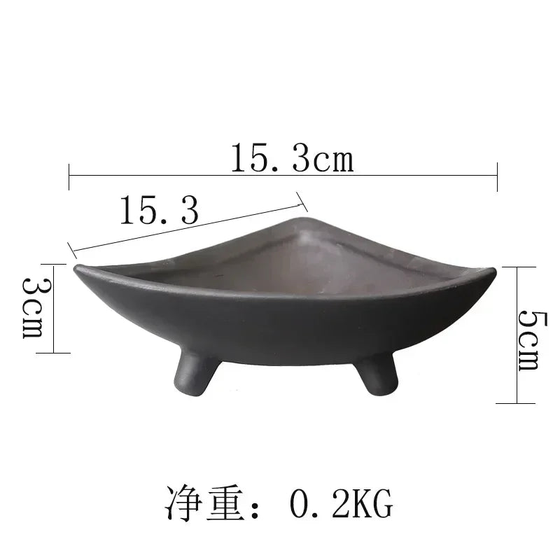 Ceramic Flower Pots for Bamboo Indoor Micro Landscape Plants Purple Clay Pot Decoration
