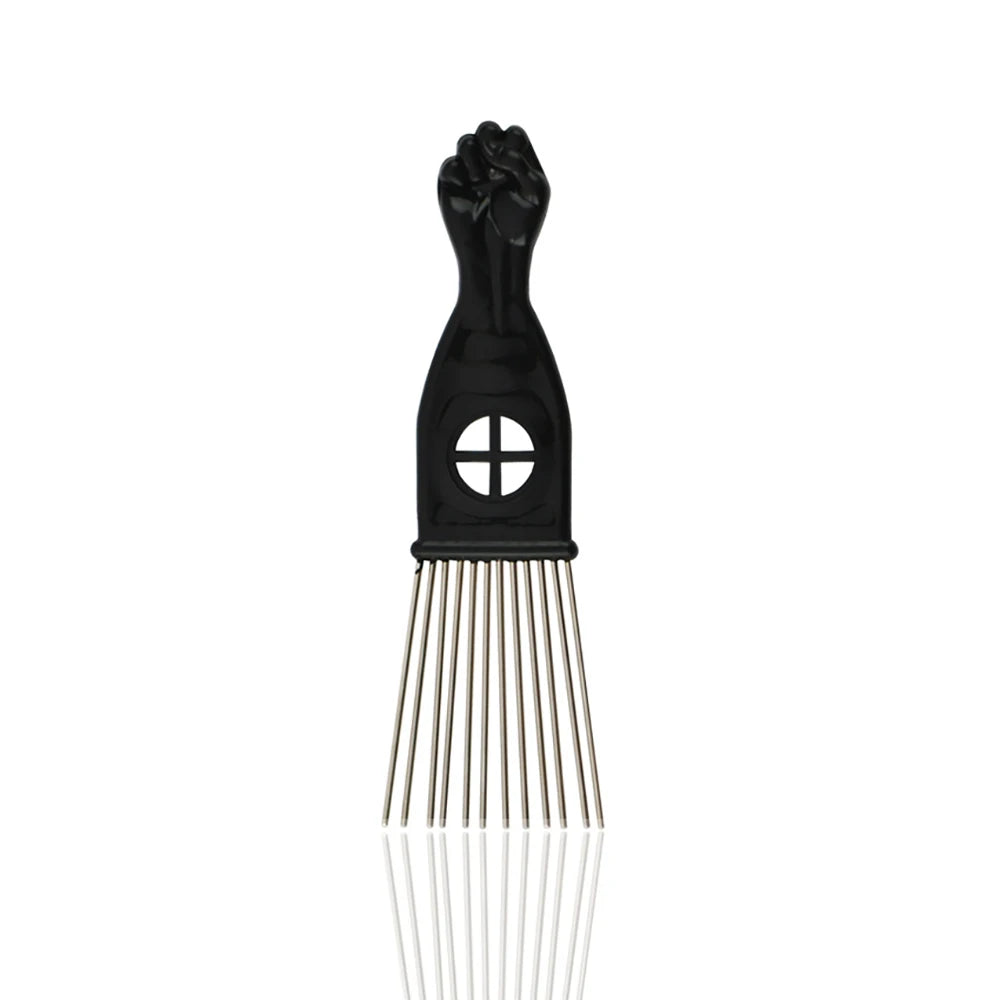 Black Metal African American Pick Comb Hair Combs Hair Comb for Hairdressing Styling Tool Salon Barber Shop