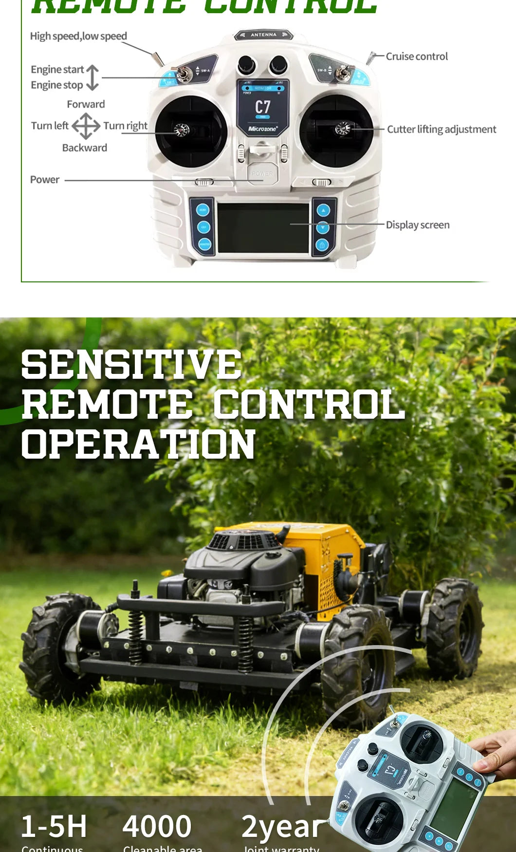 Customized Factory Direct Wheeled Lawn Mower 550mm Cutting Width Affordable Mower Agricultural Remote Control Robot Lawn Mower