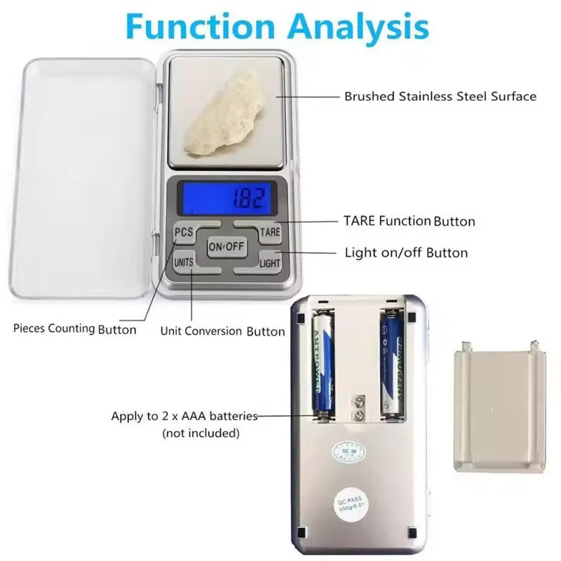 Digital Pocket Scales Jewelry Scales Weight Diamond Balance Kitchen Weighing High Precision Electronic Digital Pocket Scale