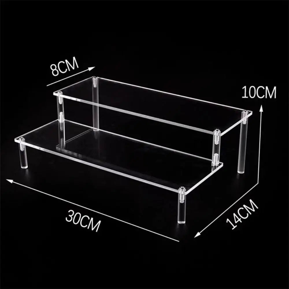 1-5 Tier Acrylic Display Stand Durable Display Rack For Cupcake Perfume Doll Transparent Trapezoidal Blind Box Storage Shelf