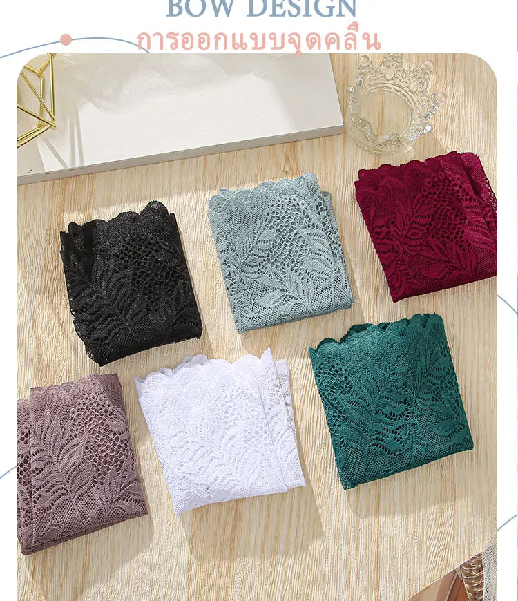 3pcs Women's Sexy Lace Bras for Women With Floral Edges seduction seamless briefs Exquisite Underwear  Comfort Underpants