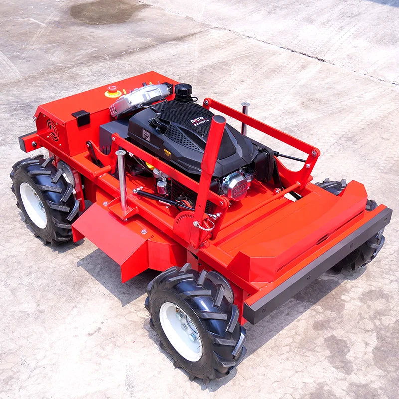 Customized remote-controlled four-wheel small robot lawn mower with a cutting width of 600mm, achieving efficient lawn care