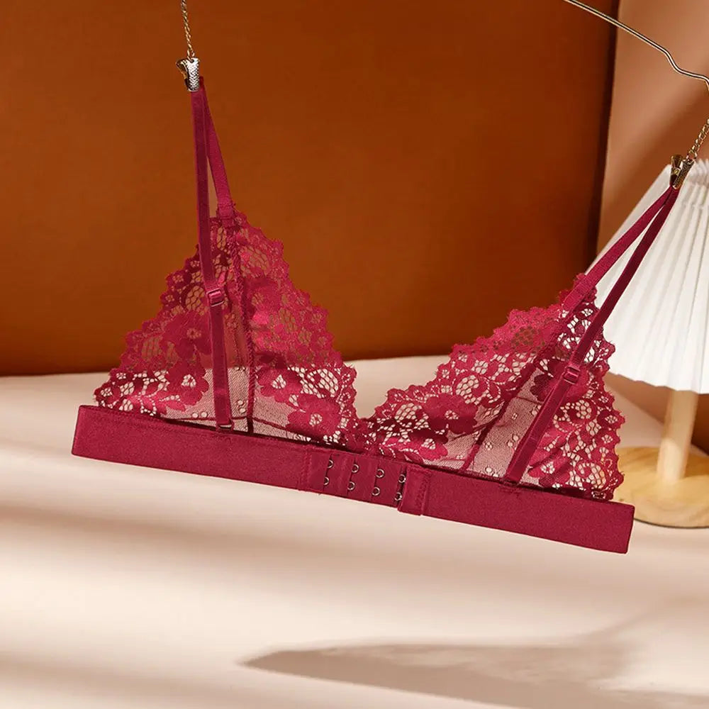 Breathable Underwear Women Intimates Tube Top Beauty Back NO Steel Ring Lace Bralette Women Bras Triangle Cup Flower