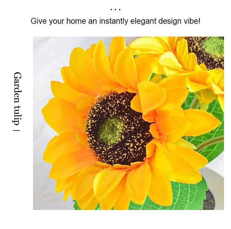 3 LED Night Light Rechargeable Sunflower Lights Interior Lighting Bedroom Bedside Desktop Decoration Table Lamp Night Lamps