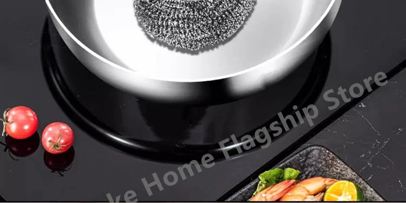 316 Stainless Steel Frying Pan Deepened Uncoated Wok NonStick Skillets Gas Stove Induction Cooker Universal Kitchen Cookware Pan