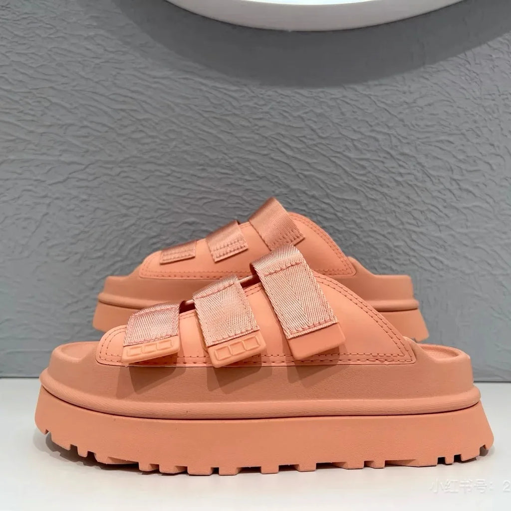 2025 Summer Women's Platform Sandals – Fashionable Slip-On Thick Sole Slide Shoes for Beach, Casual, and Outdoor Wear