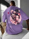 American men's summer ghost mask dancer letter print comfortable and breathable round neck T-shirt outdoor street top