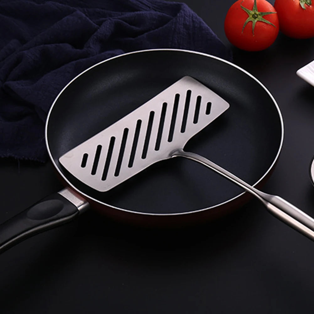 304 Stainless Steel Extra Wide Fish Spatulas Steak Shovel Fish Turner Slotted Beveled Kitchen Cooking Utensils