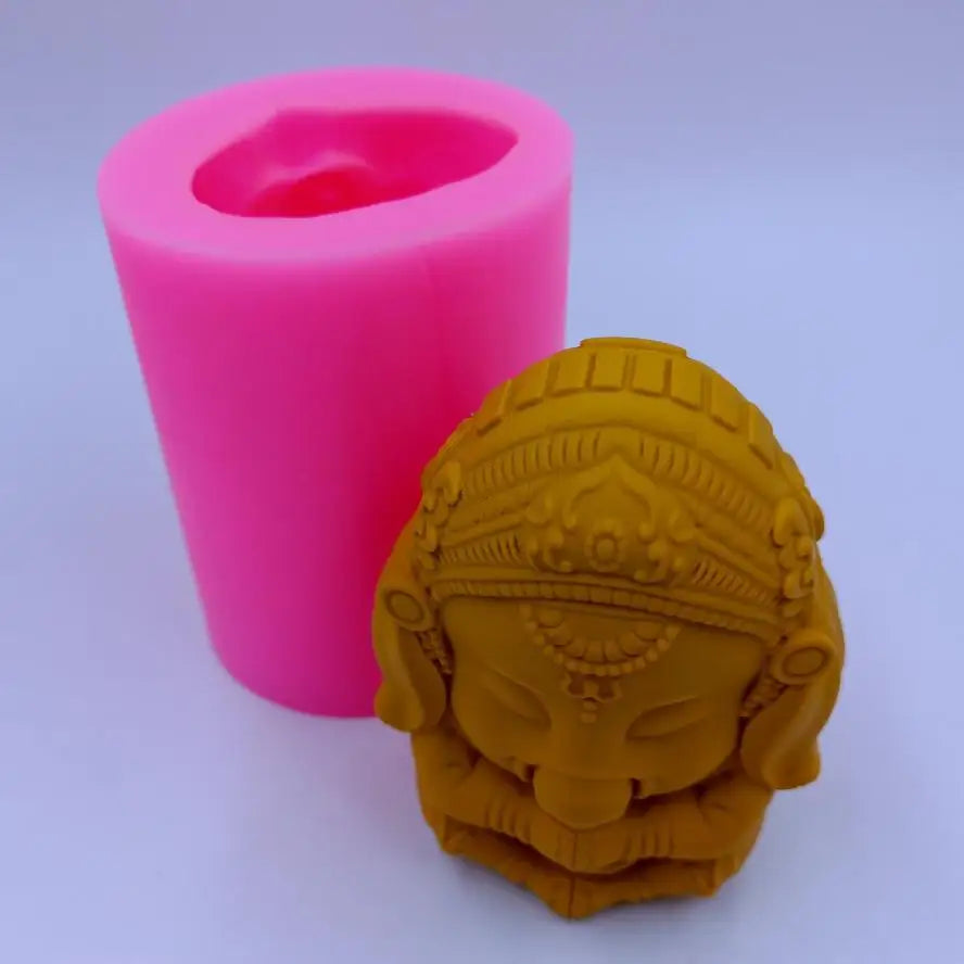 1 Pcs 3D Ganesh Soap Candle Mold Mould Ganesha Silicone Mold For Candle Decorating Resin Epoxy Crafts Gyspum Statue Molds