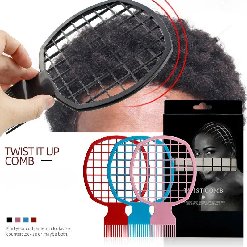 2 In 1 Dirty Braid Comb Afro Twist Hair Comb African Men's Hairdressing Afro Professional Comb Twist Wave Curly Brush Combs