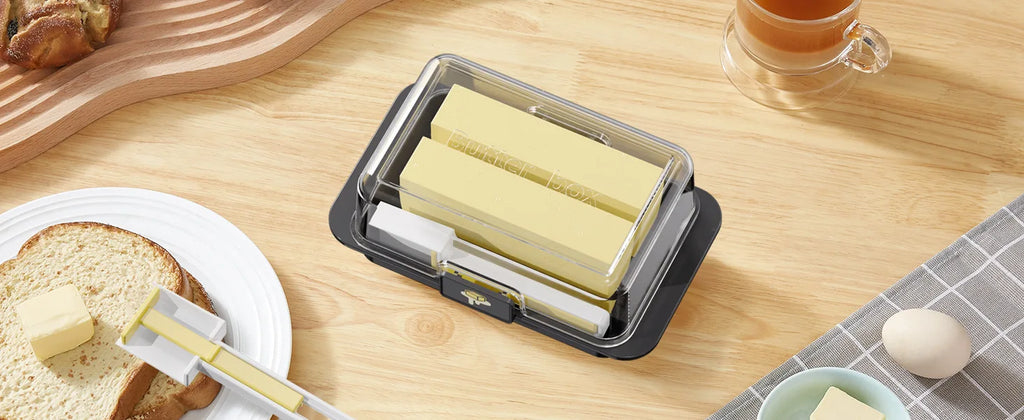 Butter Dish with Cover Butter Fresh-keeping Box with Cutter Slicer Countertop Butter Box for Refrigerator Storage Tableware