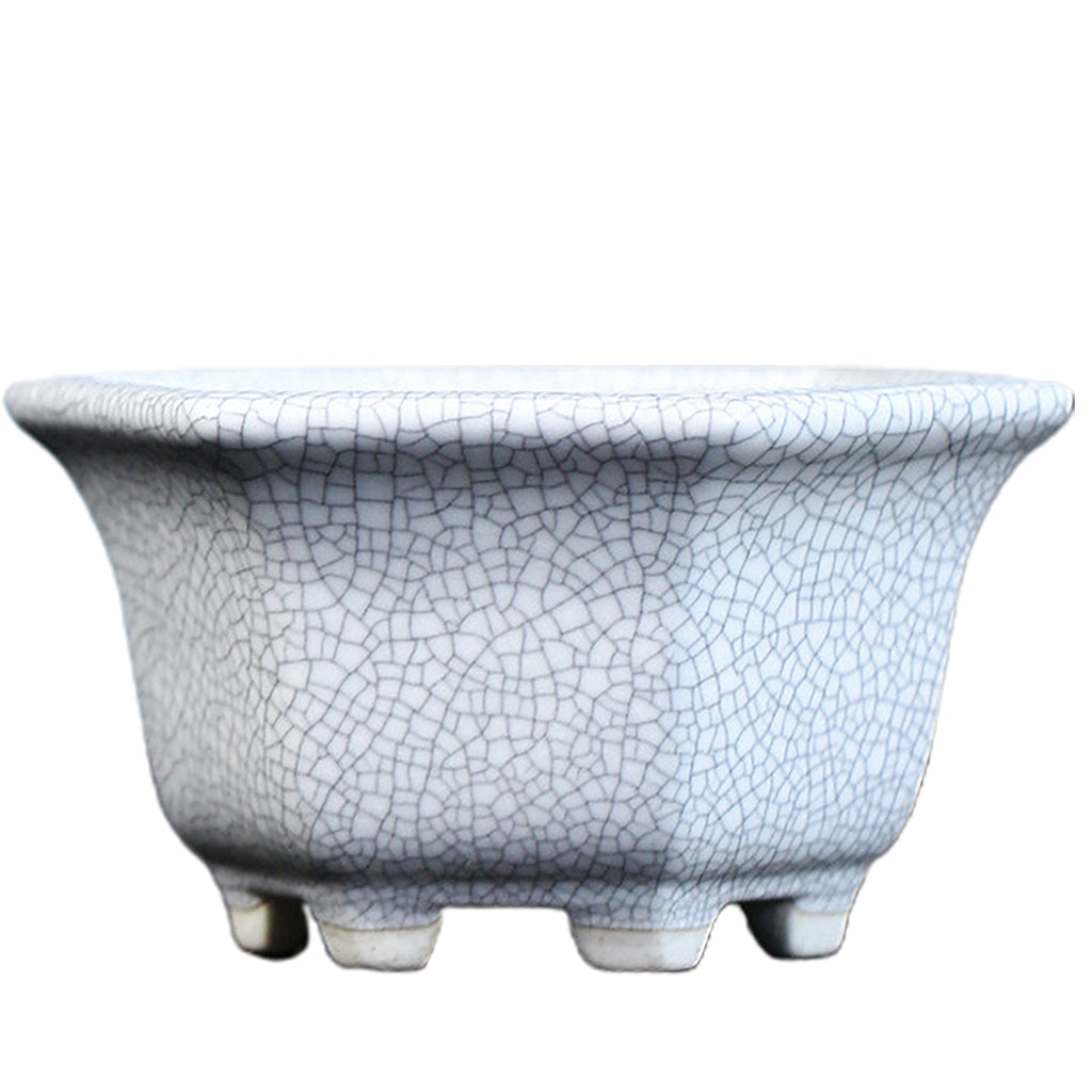 Chinese Purple Clay succulent Flowerpot Glazed Ceramic Bonsai Pot Creative Crack Small Pot Tabletop Potted Hexagonal Flower Pots