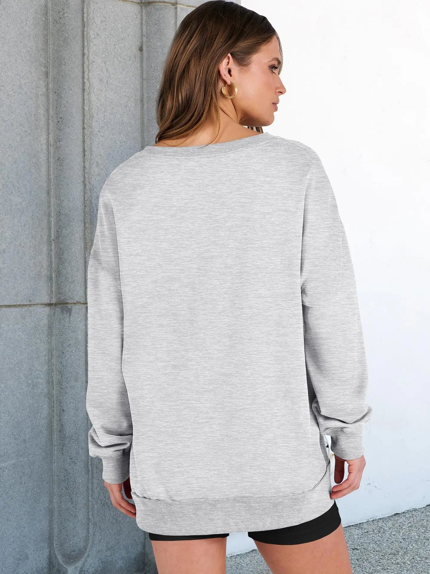 2026 Spring Sweatshirts Women Sweatshirt Tops V Neck Full Sleeve Y2k Streetwear Work Casual Loose Elegant Striped Top Autumn