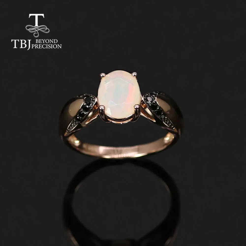 2026,Natural Ethiopia Opal Ring earrings Jewelry Set 925 sterling silver simple fashion design for women anniversary gift