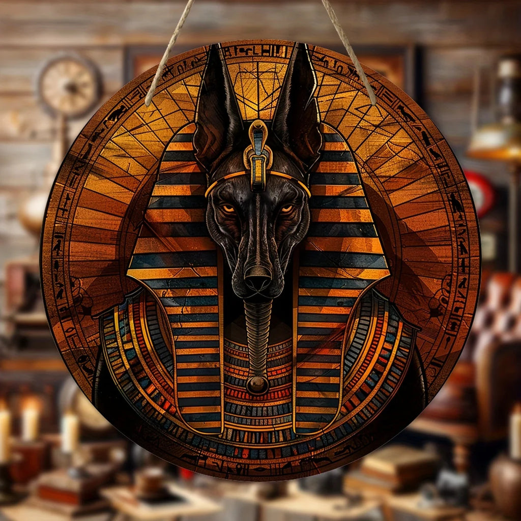 Ancient Egyptian Anubis Wall Art Sign,Rustic Acrylic, Mythical Home&Office,Man Cave Emblem,Creative Gift Idea,Room,Party Decor