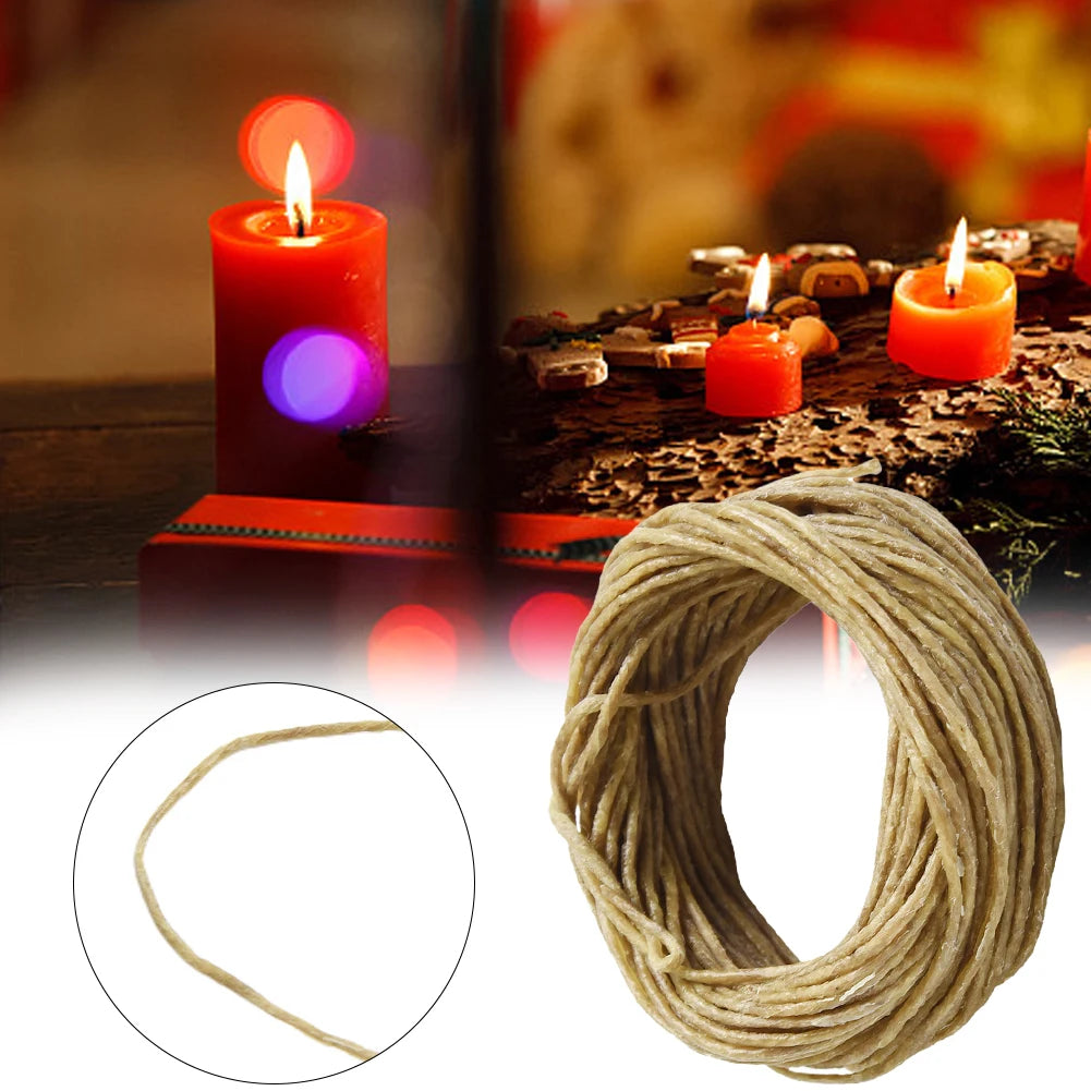 1 Roll Beeswax Wick Organic Hemps Wick 33 FT Well Coated Natural Beeswax For DIY Candle Stick Making Votives Tea Lights New