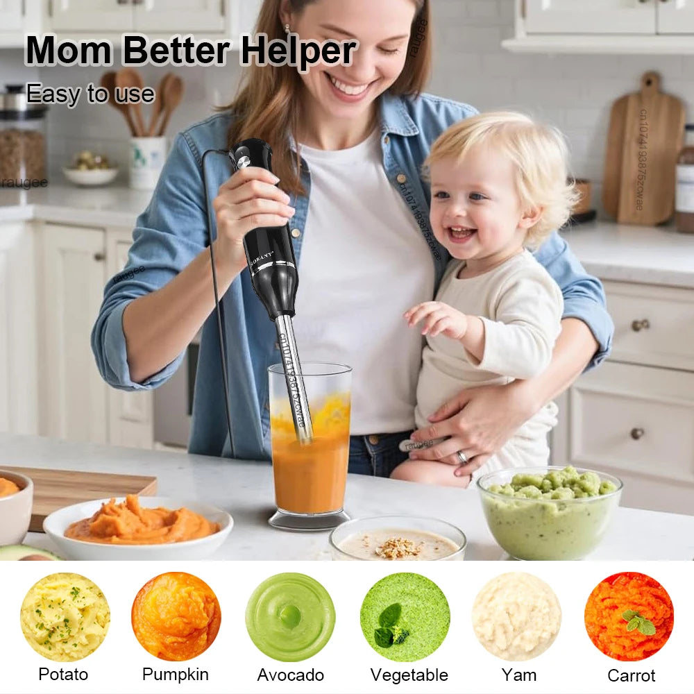 4in1 Electric Blender Multifunctional Kitchen Hand Blender Meat Chopper Egg Beater Vegetable Baby Food Juice Portable Blender