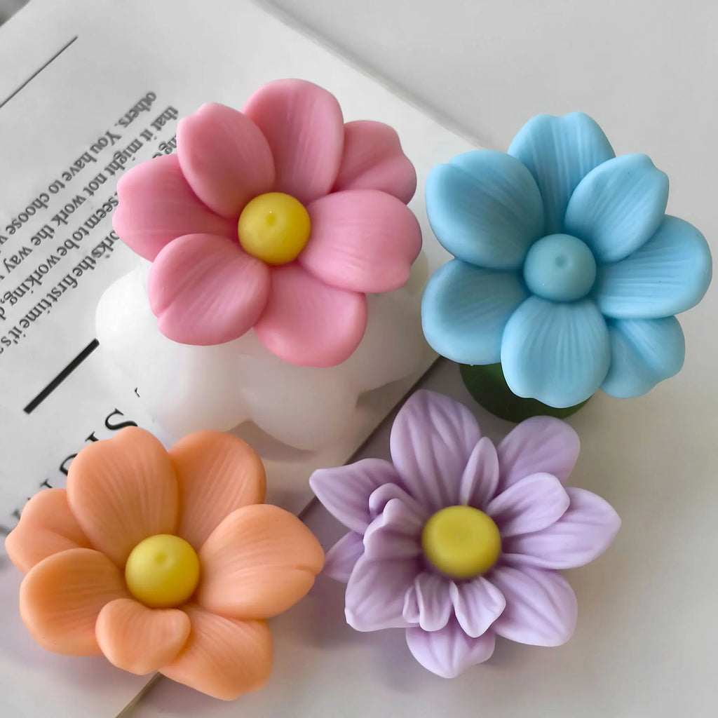 DIY Flowers Aroma Candle Silicone Mold Handmade Candy Chocolate Baking Mould Soap Candle Making Supplies