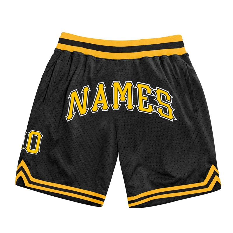 Custom Team Name Number Basketball Shorts For Men Summer Fashion 3D Printed Black Short Pants Loose Breathable Sports Shorts