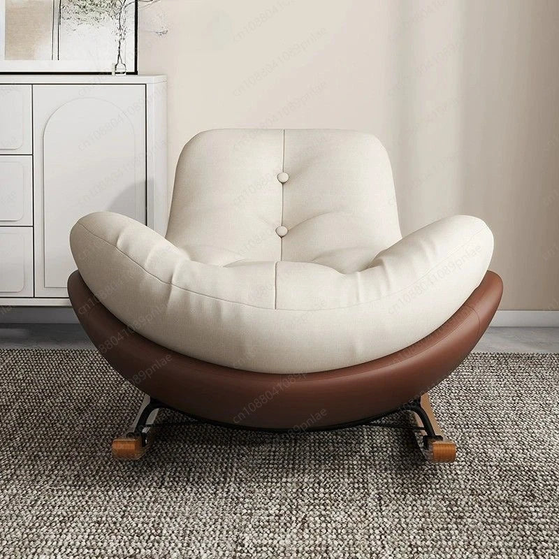 Eggshell Rocking Lazy Sofa, Balcony Living Room Home Drama Recliner