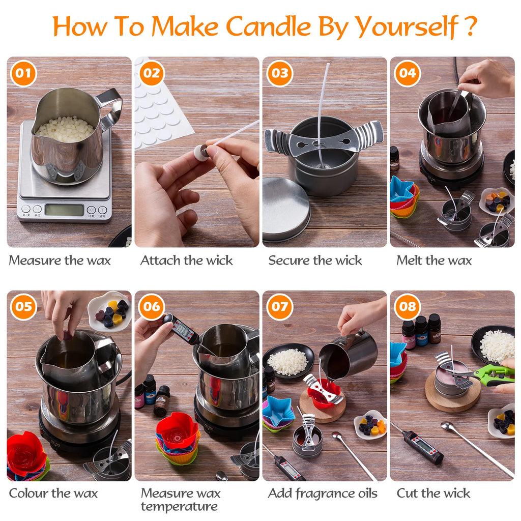 DIY Candle Kit Soy Bean Wax Candle Making Supplies Handmade Aromatherapy Beeswax Crafts Handmade Gifts Candle Making Tool Sets