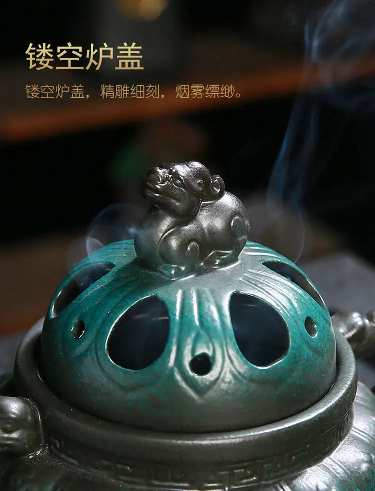 Antique ceramics Incense Burner Chinese Home Bedroom Decoration Animal Foot Plate Incense Burner Tea Ceremony Ornaments