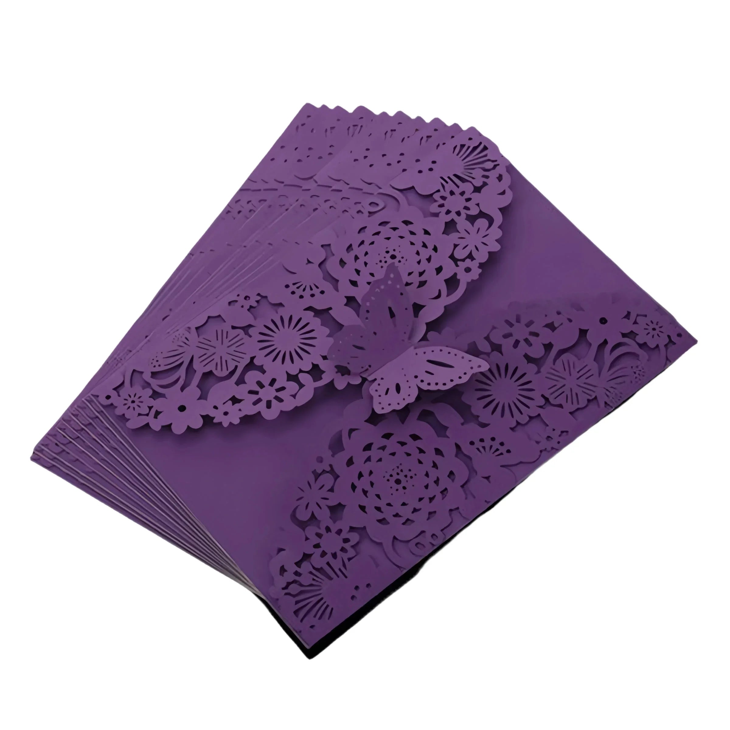 10pcs 3D Butterfly Wedding Invitation Card Flower Bithday Cards Girl Debut Invitations Laser Cut Hollow Out Party Cards 5R size