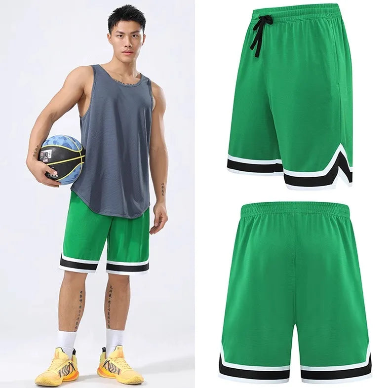 Basketball Pants Sports Running Training Casual Pants Five-point Basketball Shorts Double-sided Zipper Pocket Fitness Men Loose