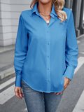2025 European and American women's autumn clothing new item solid color casual temperament long Sleeve shirt for women