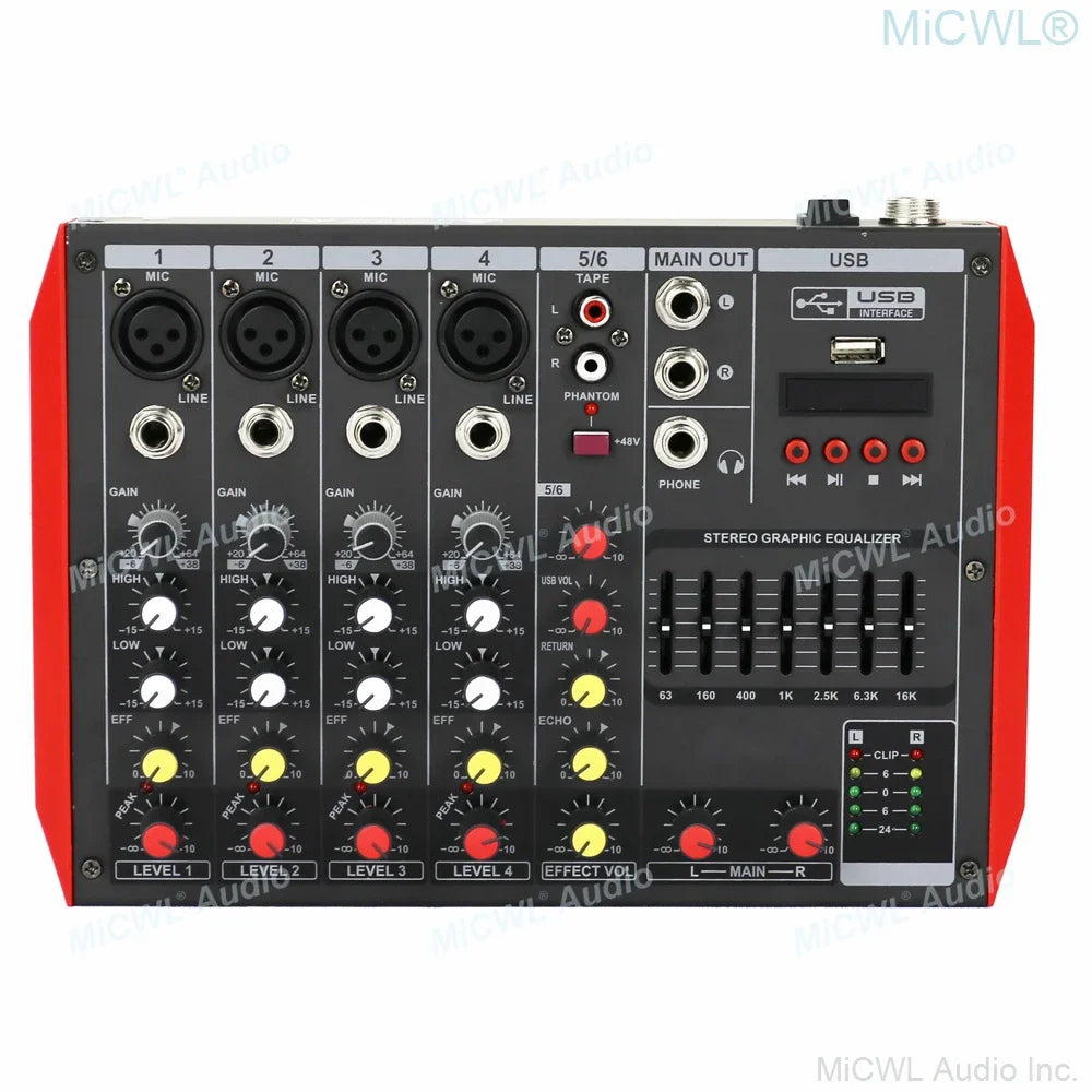 Factory Cost 8 Channel Bluetooth Stereo Mixer P800 Sound Mixing DJ Console 7-EQ XLR 48V Phantom 4 6 In-Put