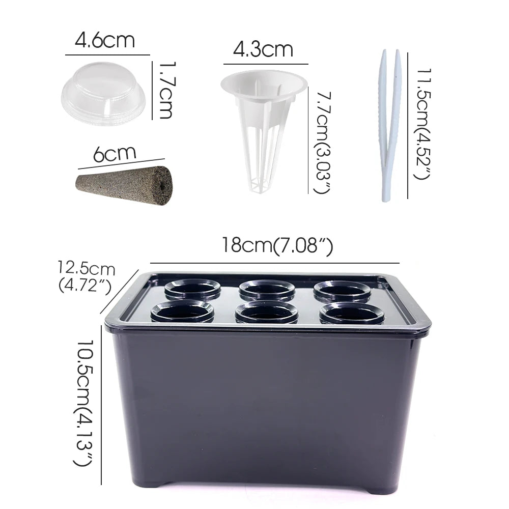7"x4.7"x4.1" Gardening Nursery Pots Indoor Hydroponics Grower Kit Universal Hydroponic System Planting Container for Vegetables