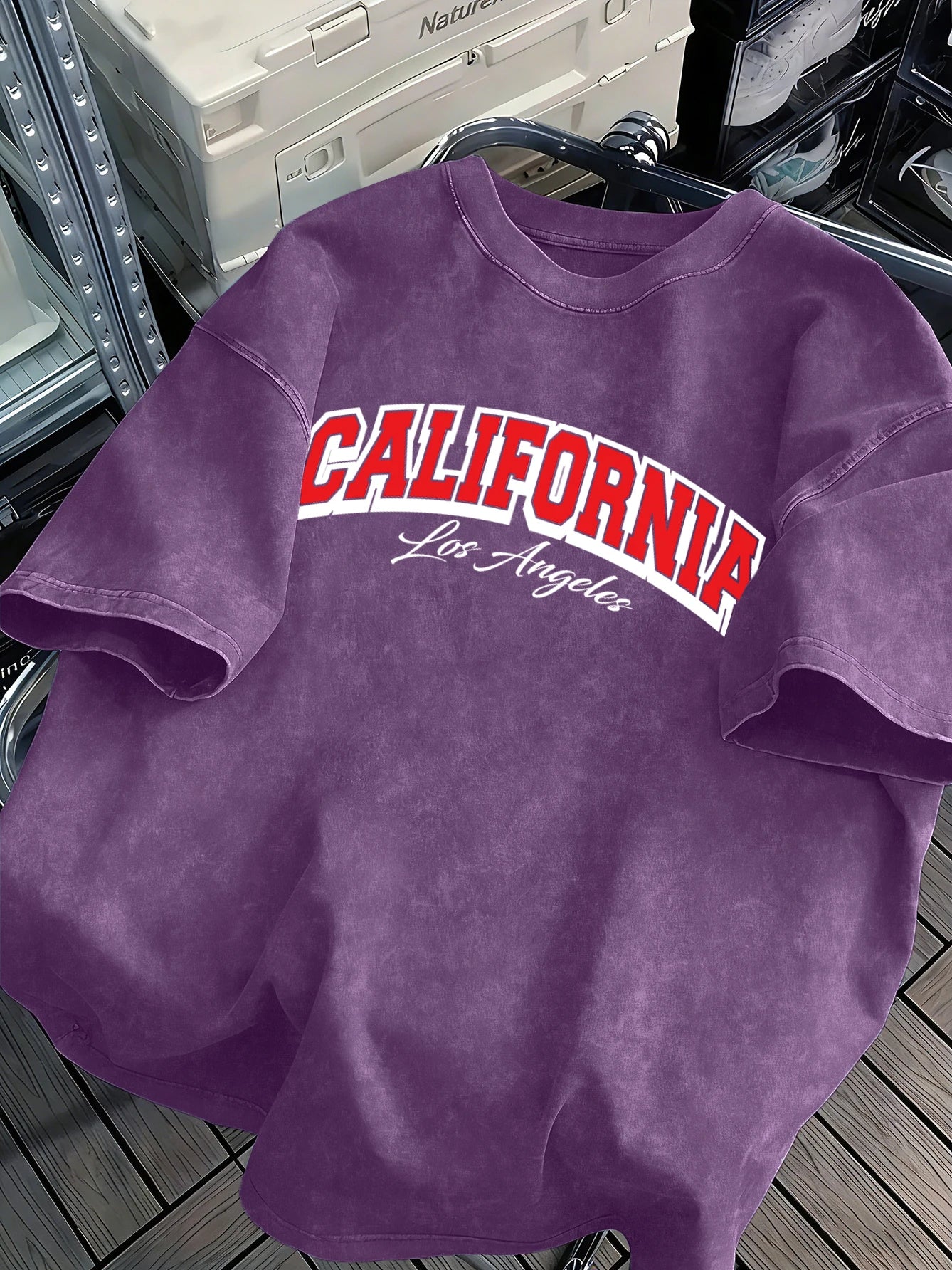 California Los Angeles City Art Letter Retro T-Shirt Mens Cotton Comfortable Tee Trendy Loose Snow Wash Clothing Soft Male Tops