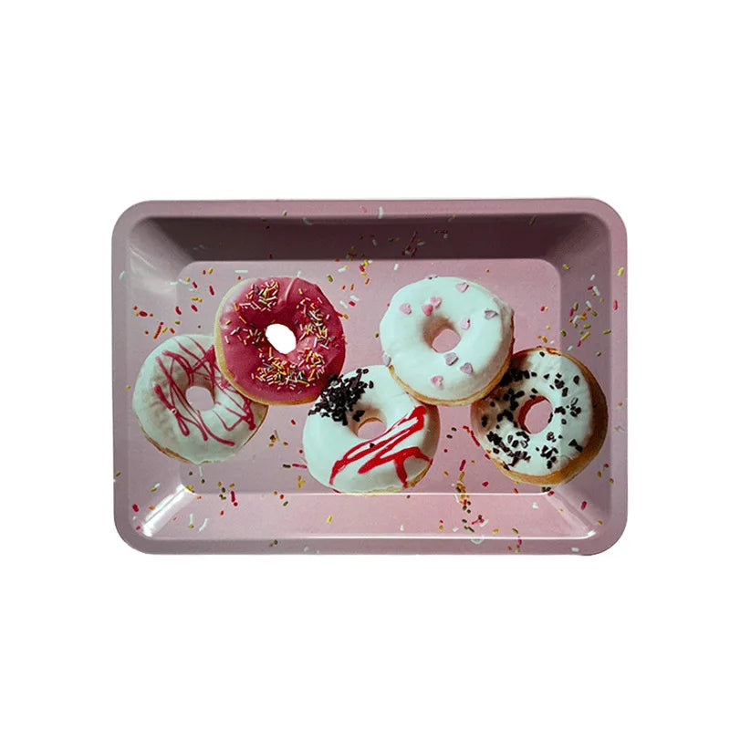 Cigar Rolling Tray Metal Storage Container Tinplate Household Supplies Accessories Size 18x12.5cm Storage Trays Various Patterns