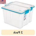 2 Pack Gasket Storage Bin 20 Qt Clear Plastic Container with Lid Moisture Resistant Organizer Stackable Storage Solutions