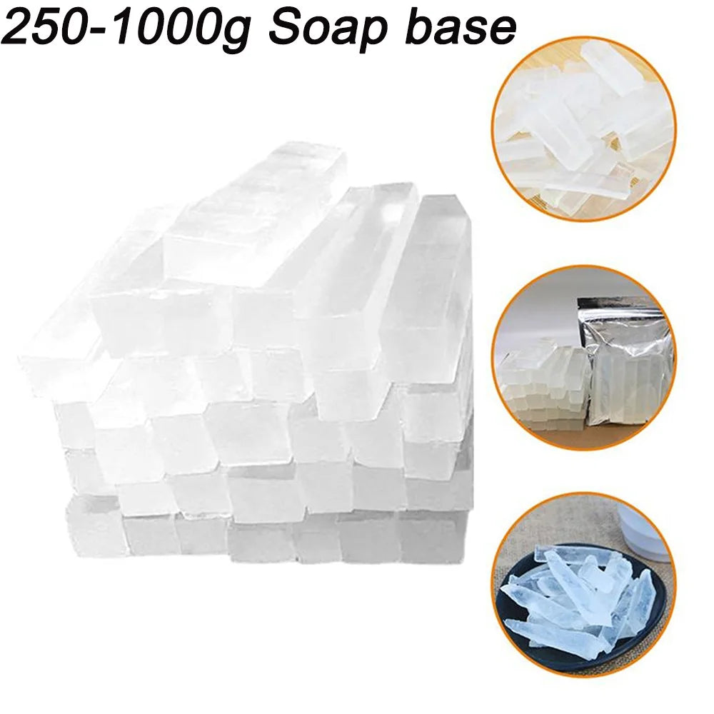 250-1000g Organic Soap Base DIY Handmade Soap Making Transparent Soap Base Bar Supplies Handmade Vegan Hand Soaps Accessories