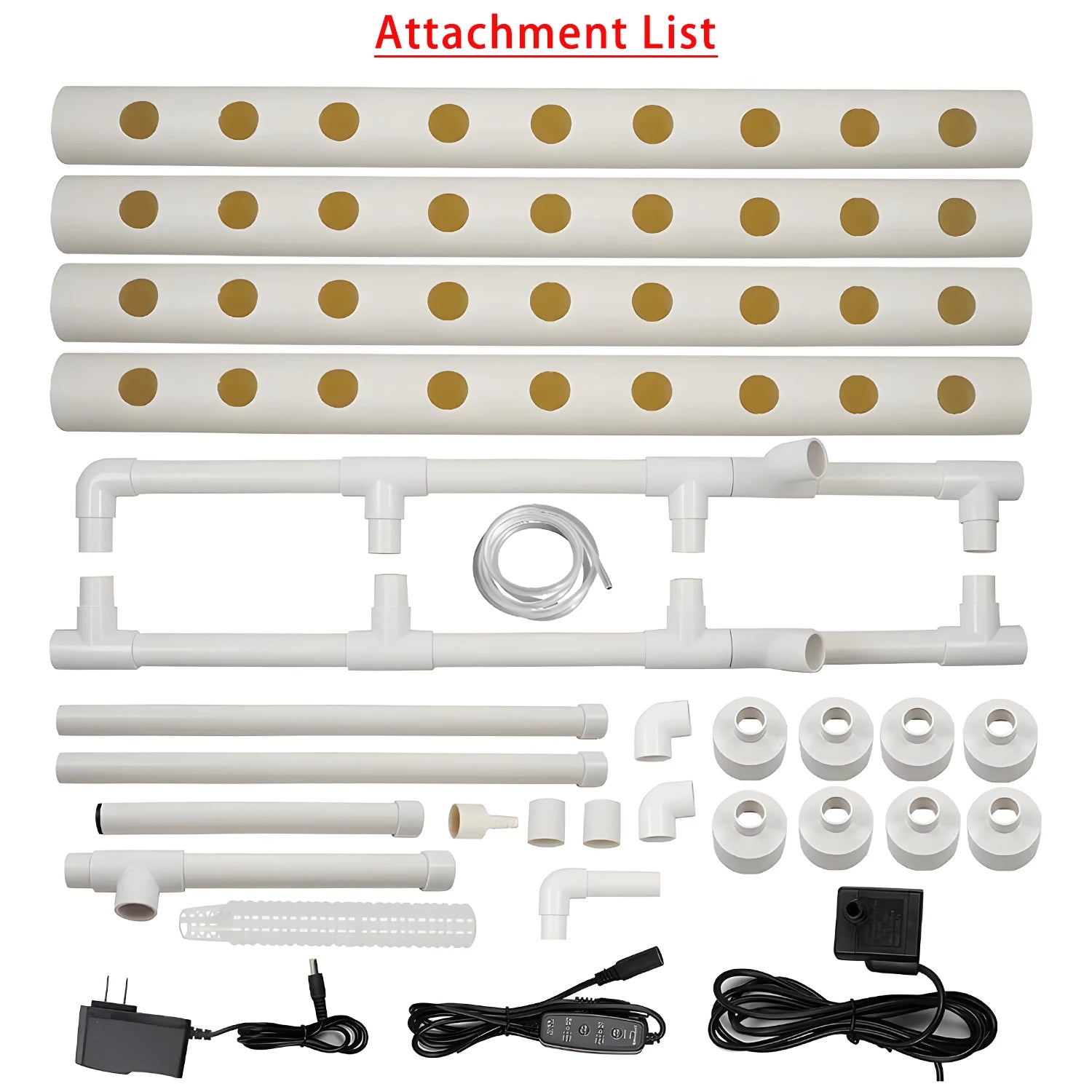 36/Sites Hydroponics Growing System Kits PVC-Pipe Hydroponic Garden Planting Vegetable and Herbs Growth Cultivation Equipment