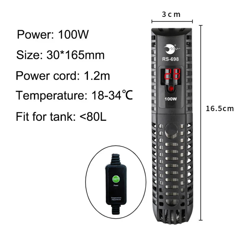 Aquarium Submersible Heater Fish Tank Water Heating Rod Constant Aquarium Thermostat Temperature Control 220-240V 50-500w