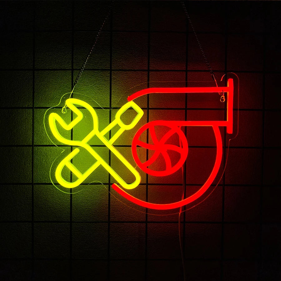 Check Engine Led Neon Sign, Repair Tool Icon, Dad'S Wall Art Gift, Man Cave, Auto Repair Shop, Workshop, Garage And Party Decor.