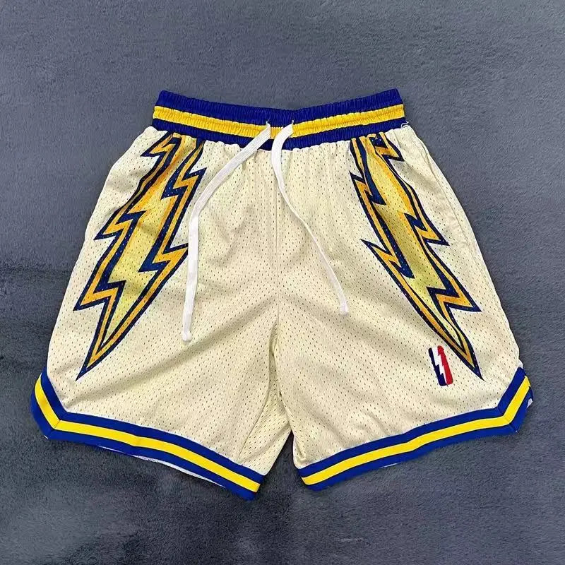 American Retro Embroidered Sports Shorts Men's Loose Casual Simple Personalized Four-point Basketball Pants Male Sportswear