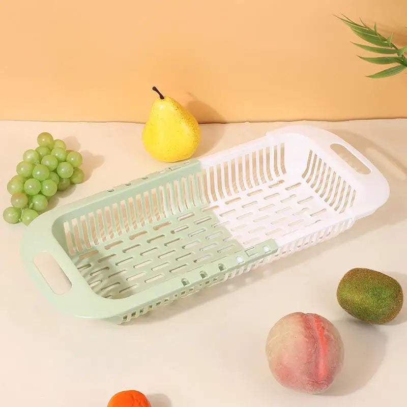 1Pc Retractable Sink Drain Rack Plastic Dish Chopsticks Rack Household Kitchen Vegetable Storage Rack Drain Basket