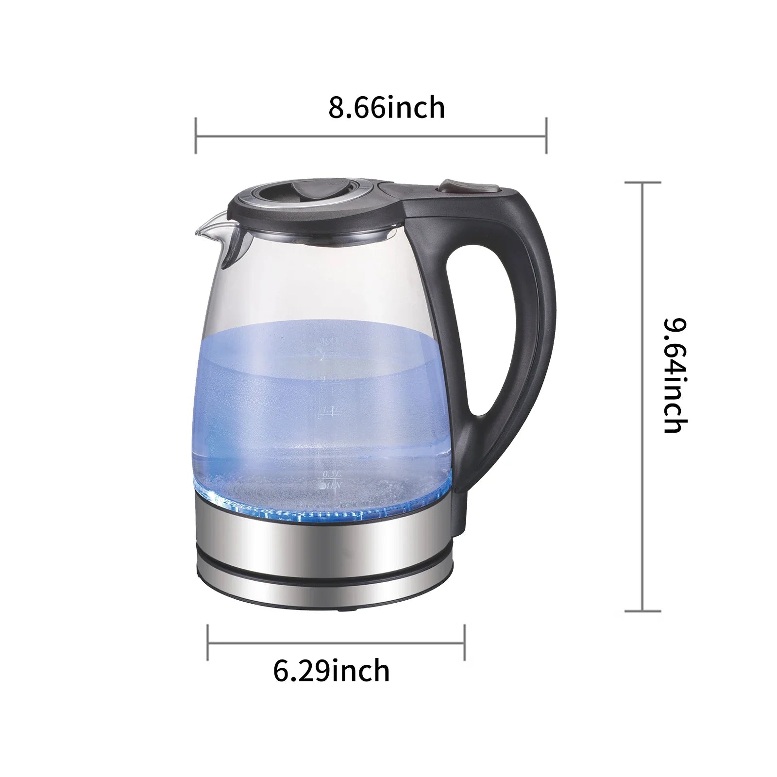 Electric Kettle 1.7L Glass Hot Water Heater for Tea Coffee Auto Shut-Off Kitchen Appliances Electric Kettles Tea Pots 110V 1500W