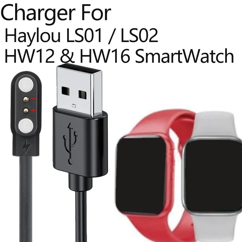 2 Pin Magnetic USB Charger For HW12 & HW16/ Haylou LS01/ LS02 Smartwatch Charging Cable