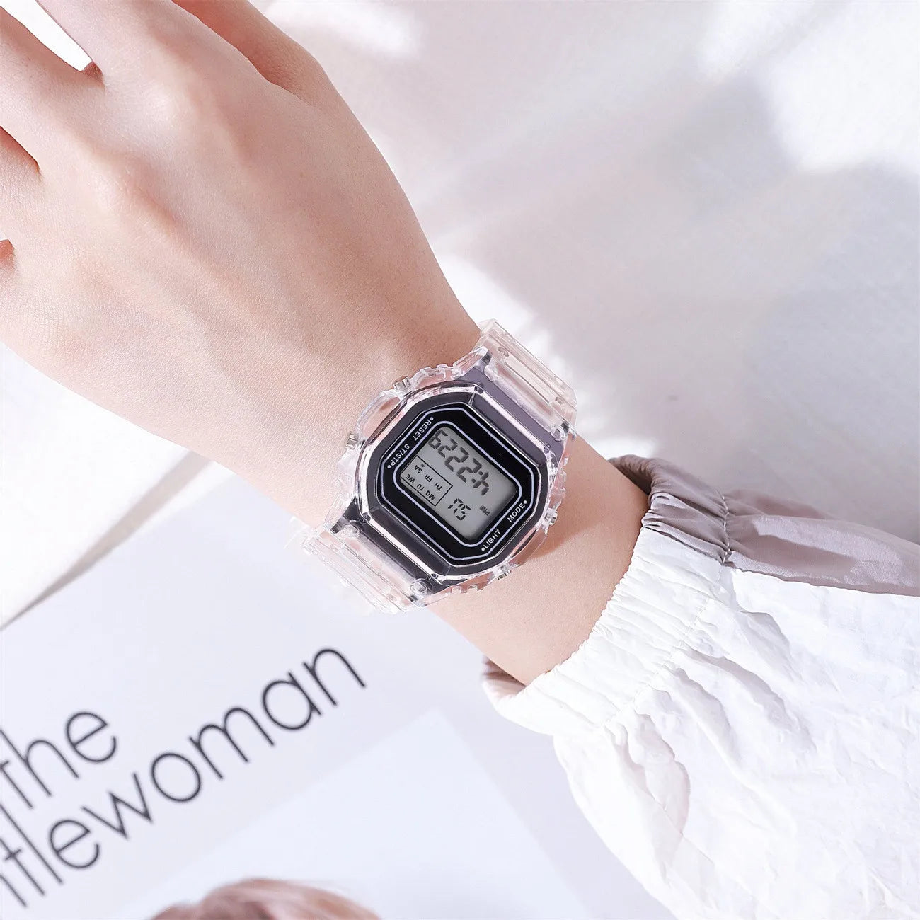 1/5pc Fashion Men Women Watches Transparent Digital Sport Lover'S Gift Children Kid'S Wristwatch Female Clock  Specification