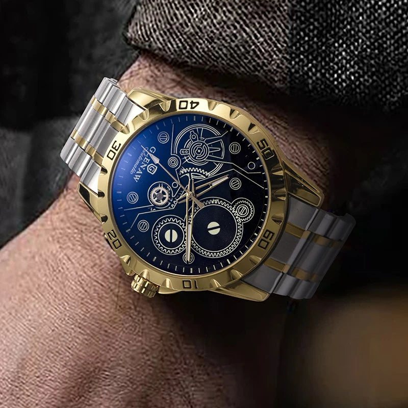 2025 New Glenaw Watches Gear Mechanical All Luminous Design Style Stainless Steel Waterproof Mechanical Watch Men Clock GL8688
