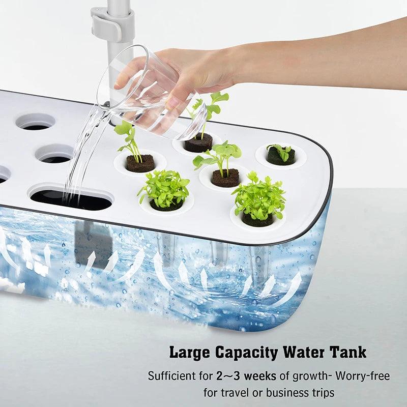 12 Holes-Hydroponic System Kits Indoor Soilless Cultivation Equipment LED Plant Growth lamp Vegetable fruit herb Planting Box