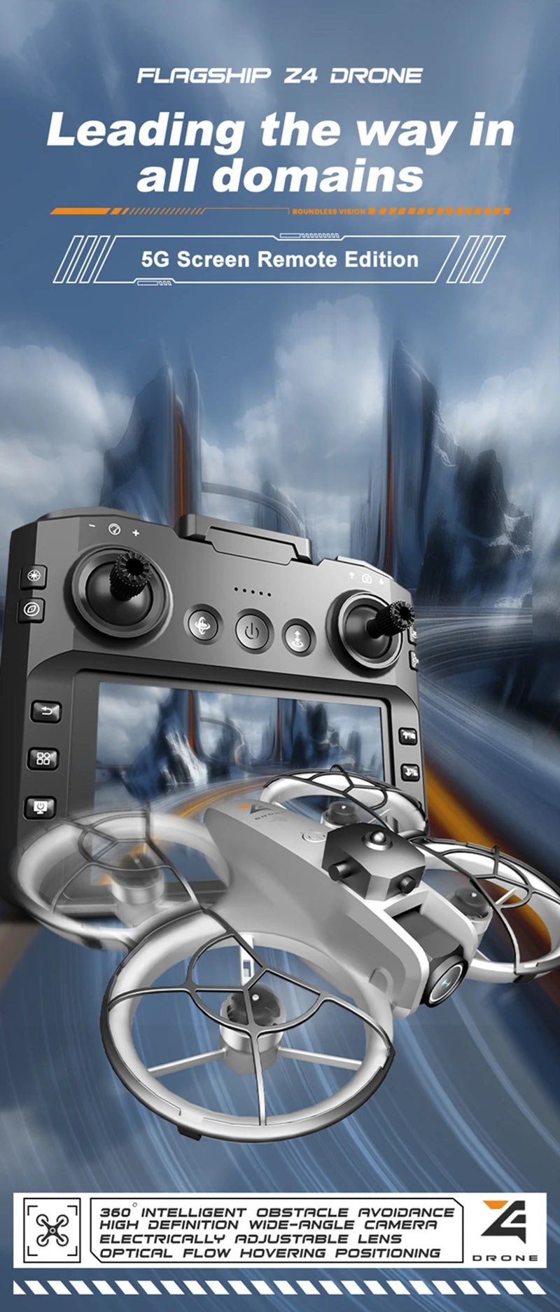 Drone Large Screen Aerial Photography Brushless Quadcopter Obstacle Avoidance And Collision Avoidance Remote-controlled Z4
